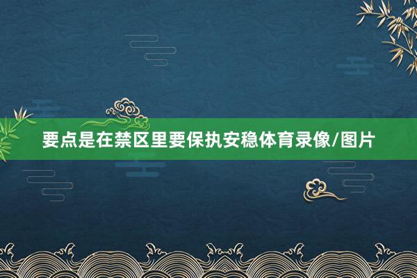 要点是在禁区里要保执安稳体育录像/图片