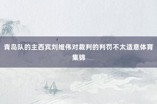 青岛队的主西宾刘维伟对裁判的判罚不太适意体育集锦