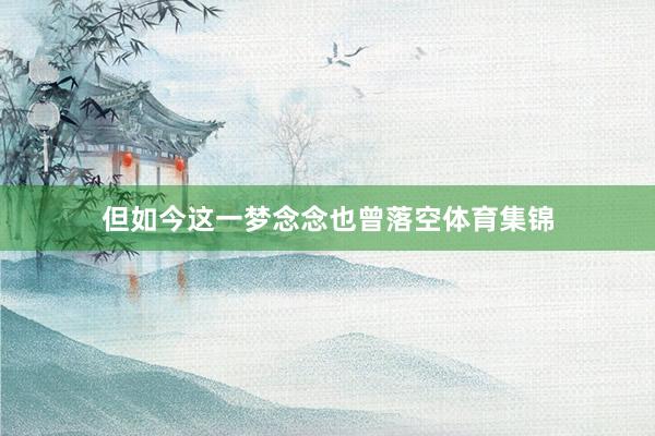 但如今这一梦念念也曾落空体育集锦