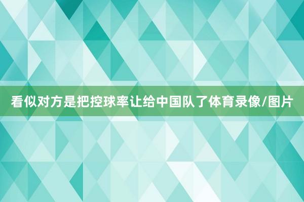 看似对方是把控球率让给中国队了体育录像/图片