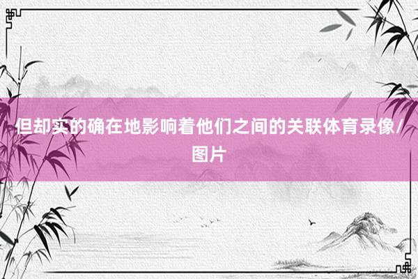但却实的确在地影响着他们之间的关联体育录像/图片