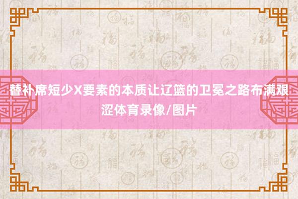 替补席短少X要素的本质让辽篮的卫冕之路布满艰涩体育录像/图片