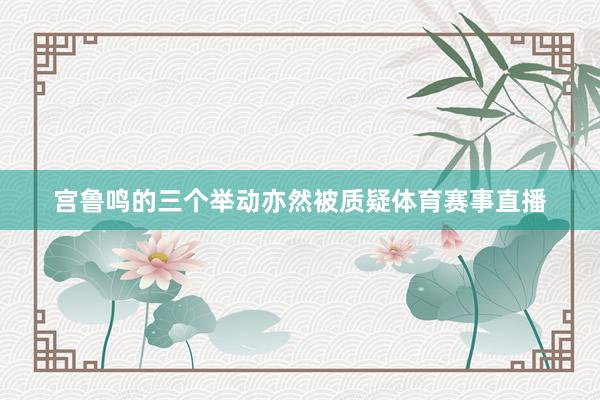 宫鲁鸣的三个举动亦然被质疑体育赛事直播