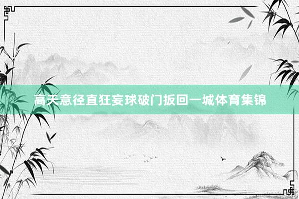 高天意径直狂妄球破门扳回一城体育集锦