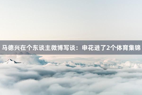 马德兴在个东谈主微博写谈：申花进了2个体育集锦
