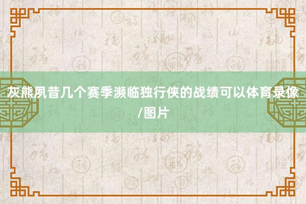 灰熊夙昔几个赛季濒临独行侠的战绩可以体育录像/图片