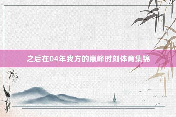 之后在04年我方的巅峰时刻体育集锦
