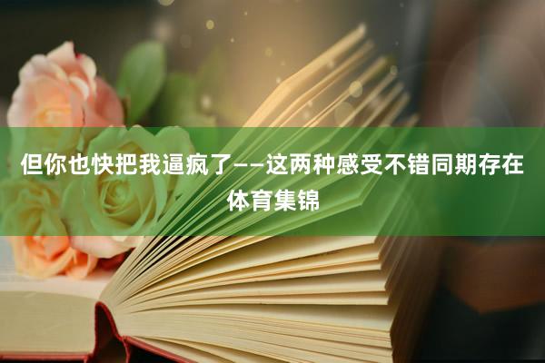 但你也快把我逼疯了——这两种感受不错同期存在体育集锦