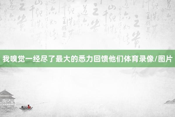 我嗅觉一经尽了最大的悉力回馈他们体育录像/图片