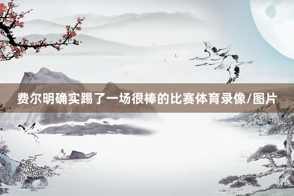 费尔明确实踢了一场很棒的比赛体育录像/图片