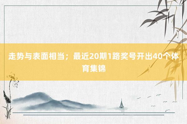 走势与表面相当；最近20期1路奖号开出40个体育集锦